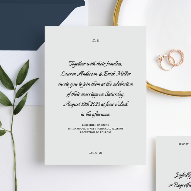 Filled With Grace Wedding Invitations - Blue