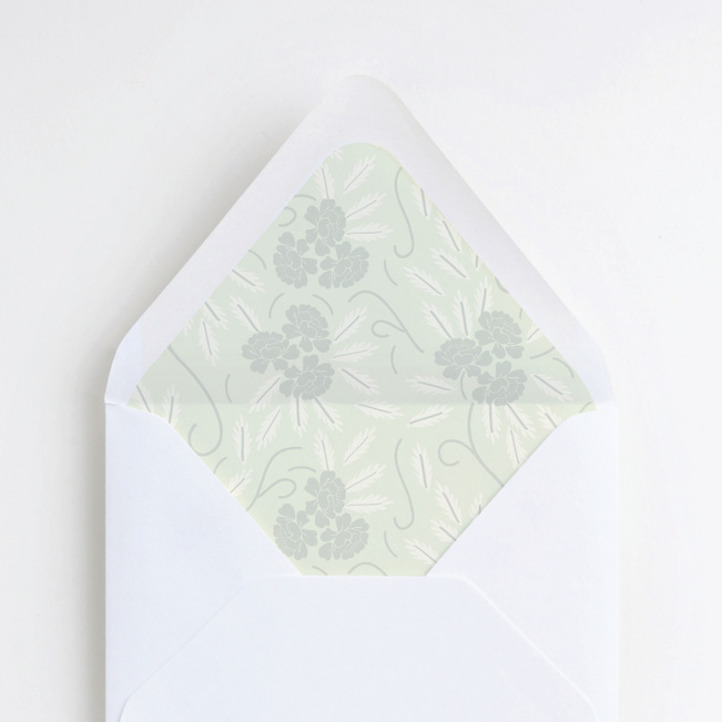 Floral Watermark Wedding Envelope Liners - Green