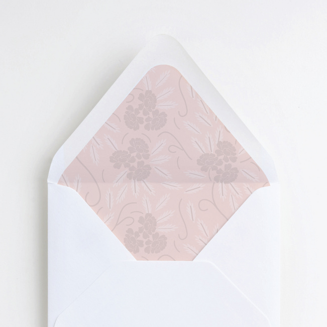 Floral Watermark Wedding Envelope Liners - Red