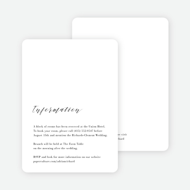 Love Anyway Wedding Information Cards - White