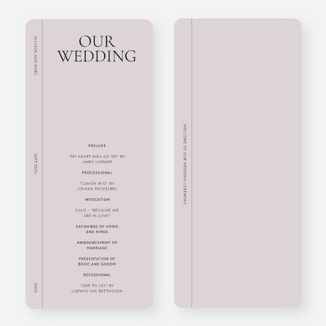 New Journey Wedding Programs - Purple