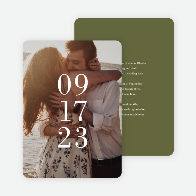 Profound Moment Save the Date Cards - Green