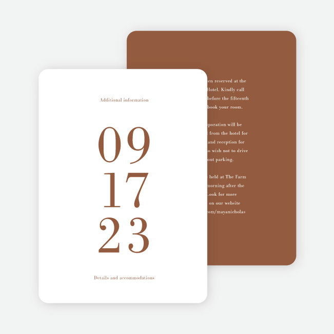 Profound Moment Wedding Information Cards - Orange