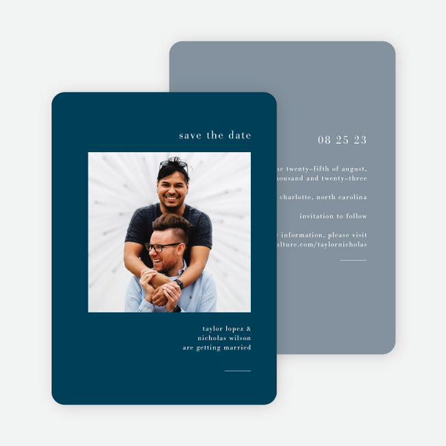 Tightly Knit Save the Date Cards - Blue