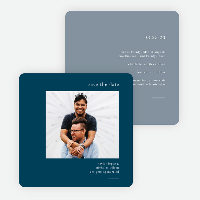 Tightly Knit Save the Date Cards - Blue