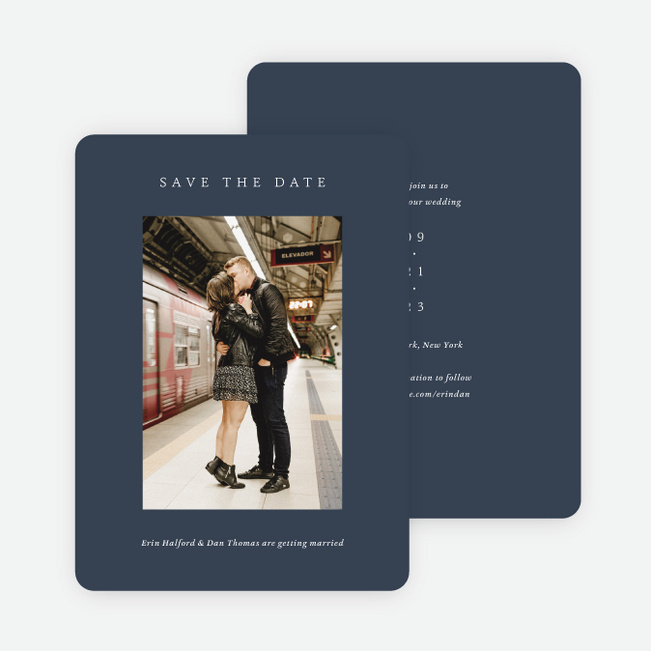 Top of Mind Save the Date Cards - Blue