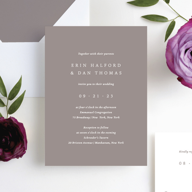 Top of Mind Wedding Invitations - Beige