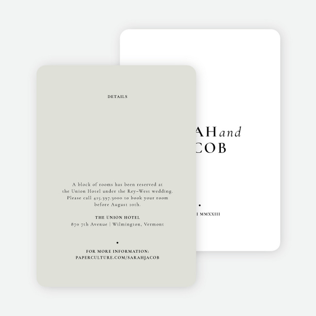 Winning Combination Wedding Information Cards - Beige