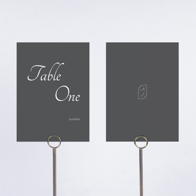 Classic Appeal Wedding Table Cards - Gray