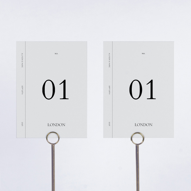 New Journey Wedding Table Cards - Gray