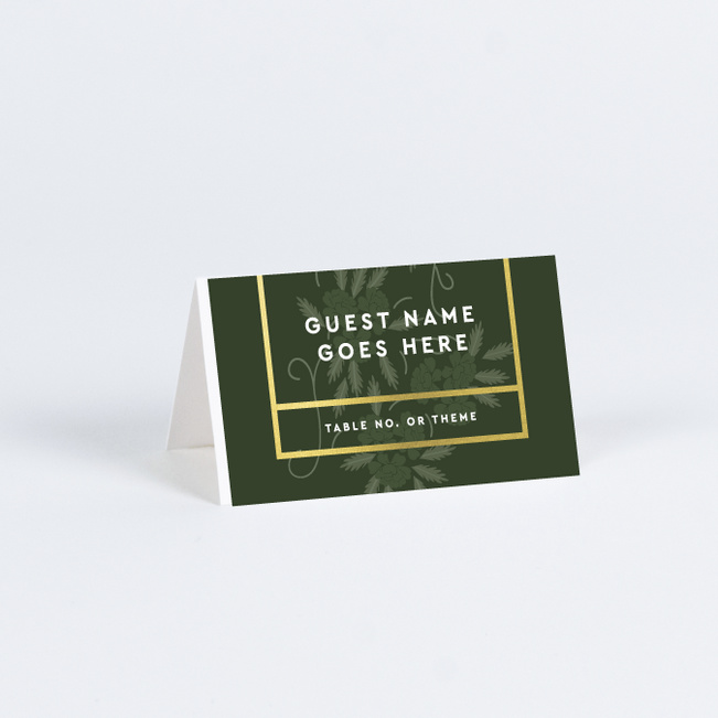 Floral Watermark Wedding Name Cards & Place Cards - Green