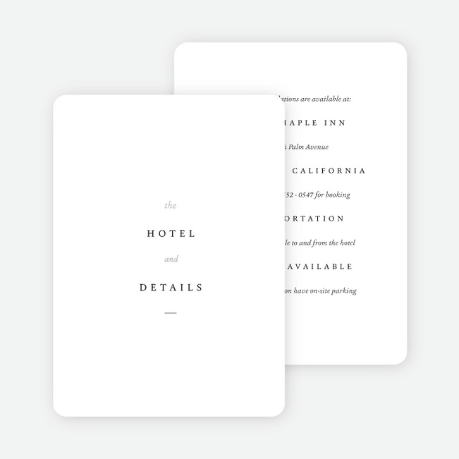 Foil Accents Wedding Information Cards - Gray