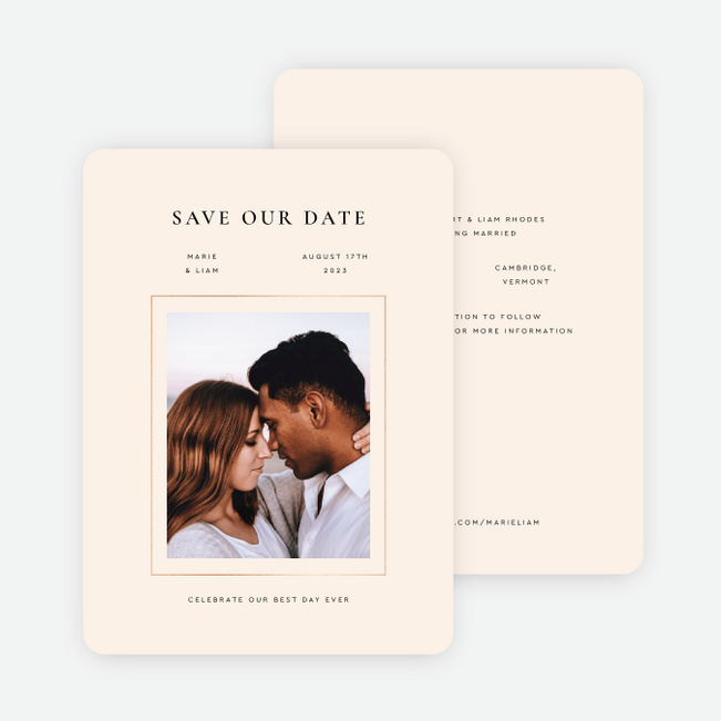 Foil Ever After Save the Date Cards - Pink