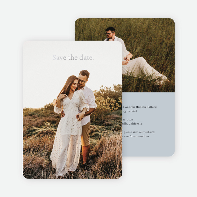 Foil Gracious Type Save the Date Cards - Gray