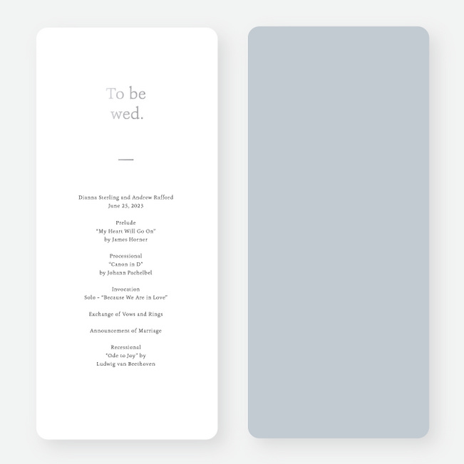 Foil Gracious Type Wedding Programs - Gray