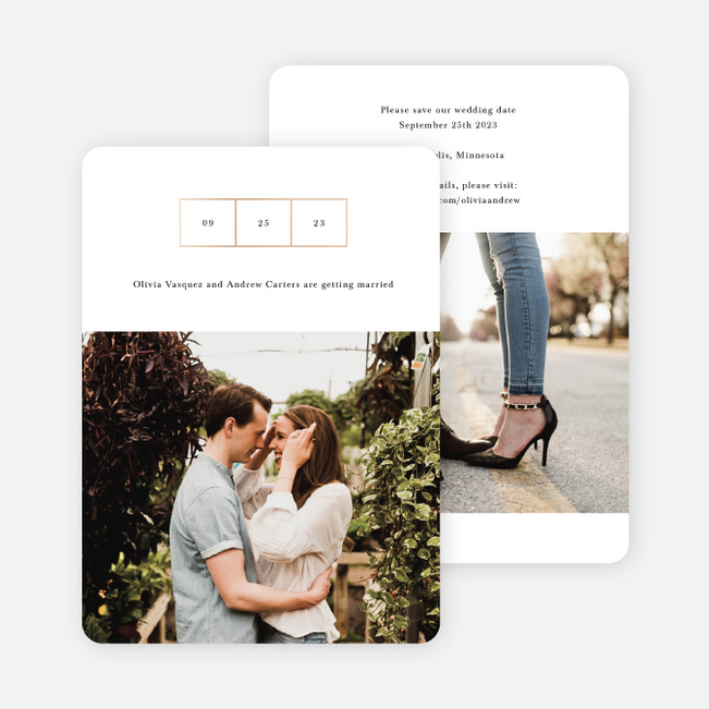 Foil Ideals Save the Date Cards - Pink