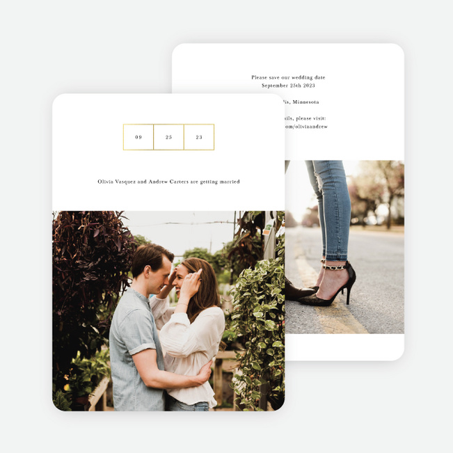 Foil Ideals Save the Date Cards - Yellow