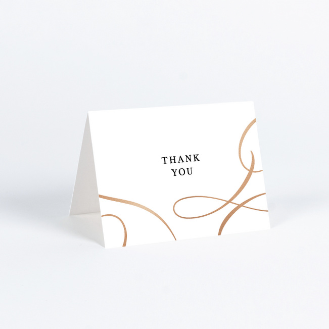 Foil Lovely Flourish Wedding Thank You Cards - Pink