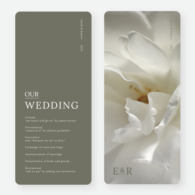 Short and Sweet Wedding Programs - Green