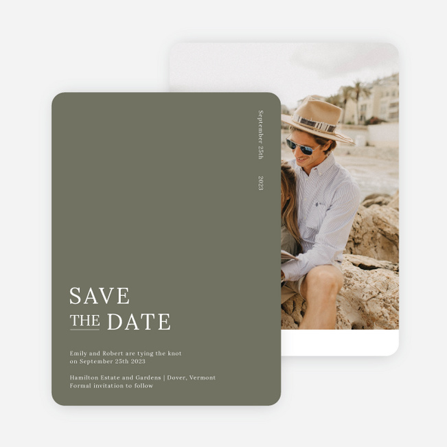 Short and Sweet Save the Date Cards - Green