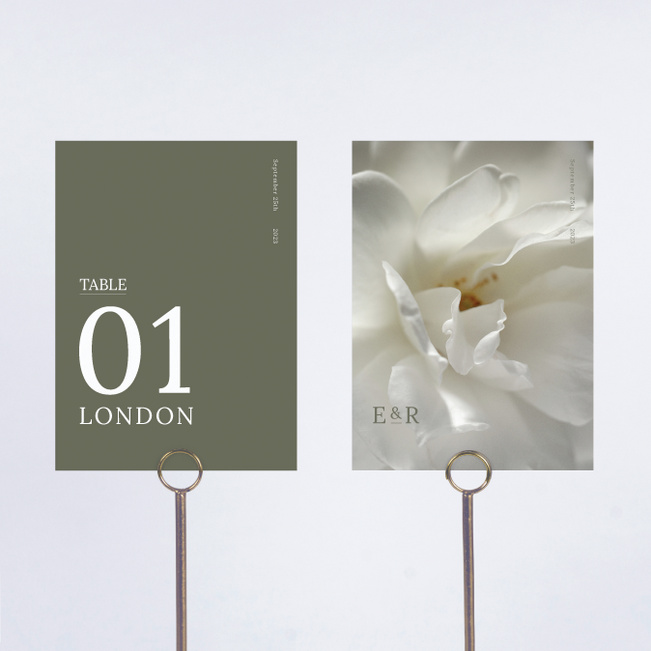 Short and Sweet Wedding Table Cards - Green