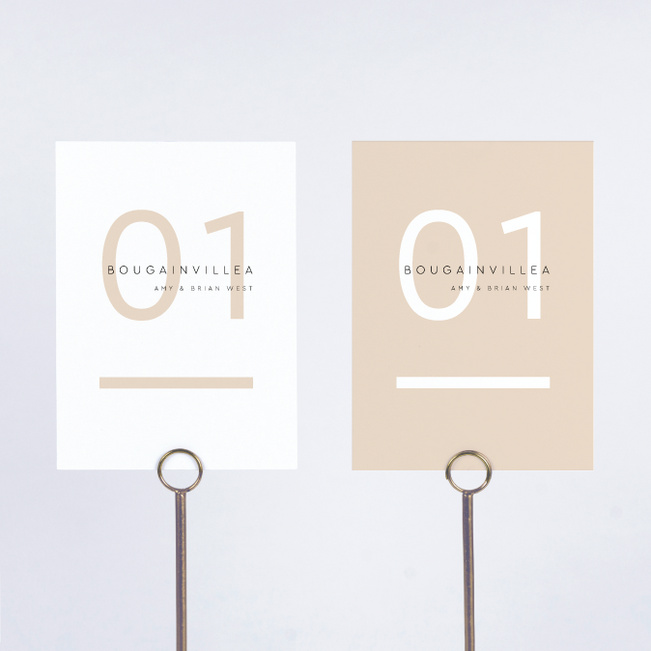 Clean Highlights Wedding Table Cards - Beige