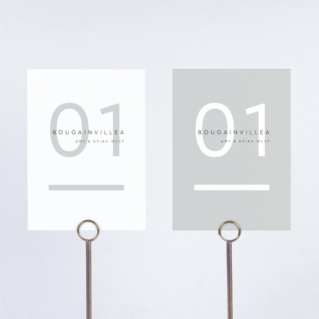 Clean Highlights Wedding Table Cards - Gray