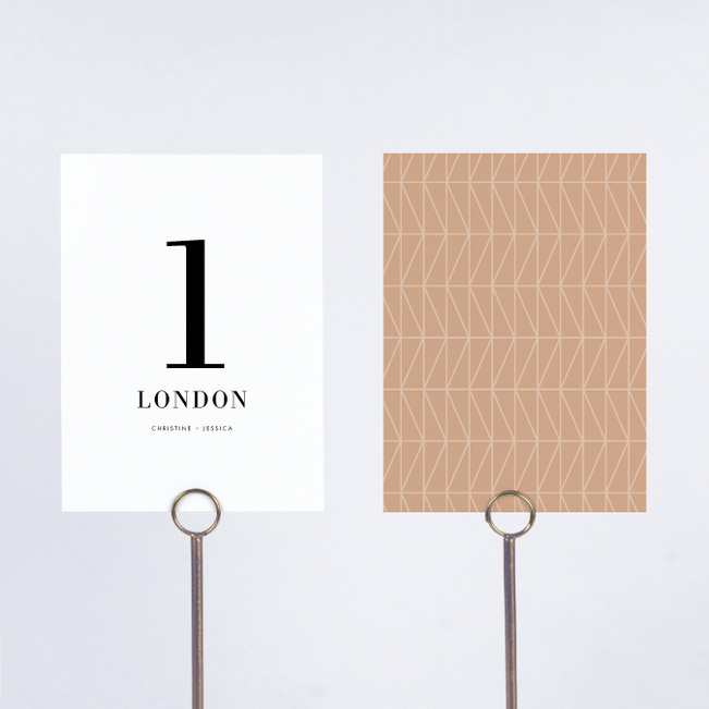 Converging Paths Wedding Table Cards - Pink