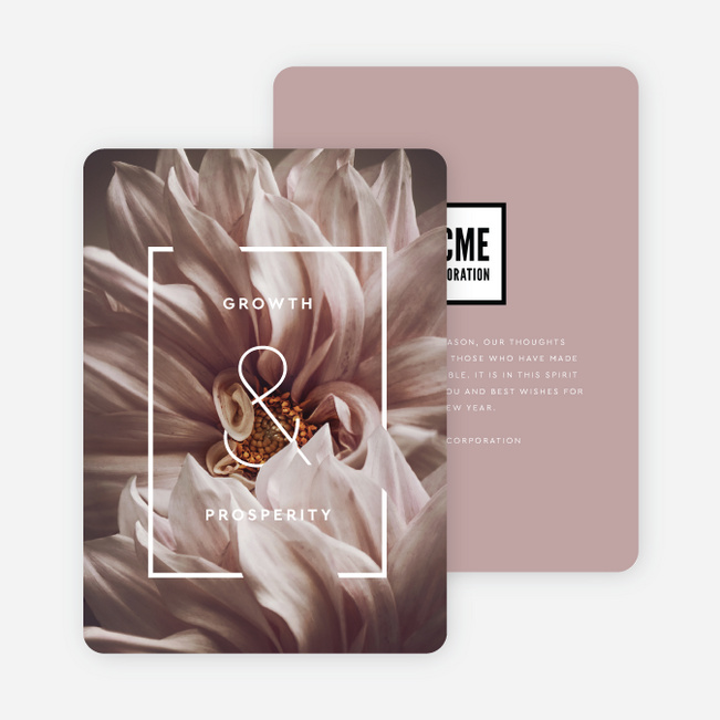 Beautiful Prosperity Corporate Holiday Cards & Corporate Christmas Cards - Pink
