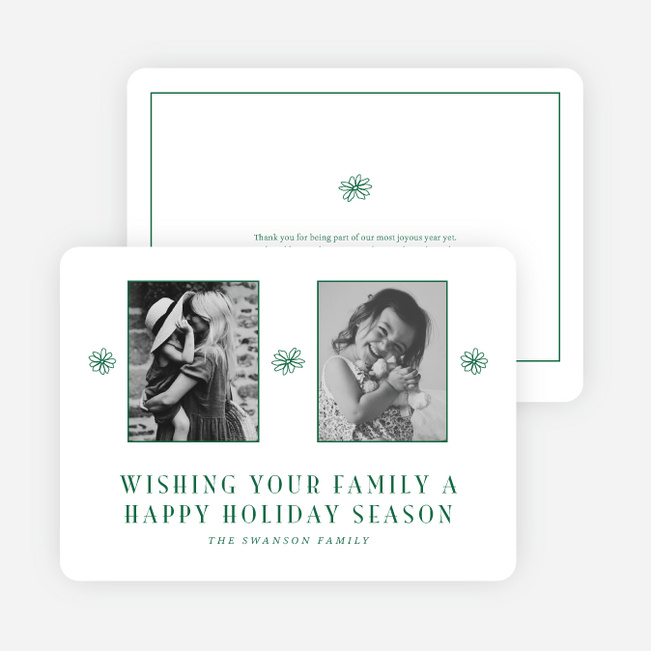 Happy Wishes Holiday Cards and Invitations - Green
