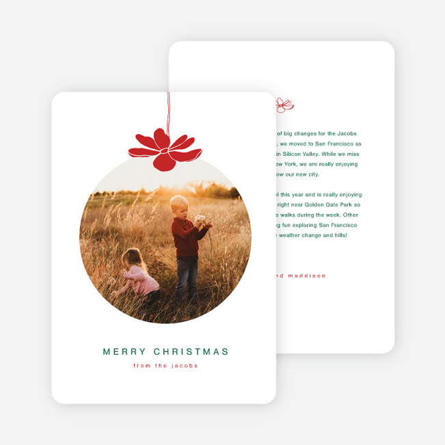 Primrose Ornament Christmas Cards - White
