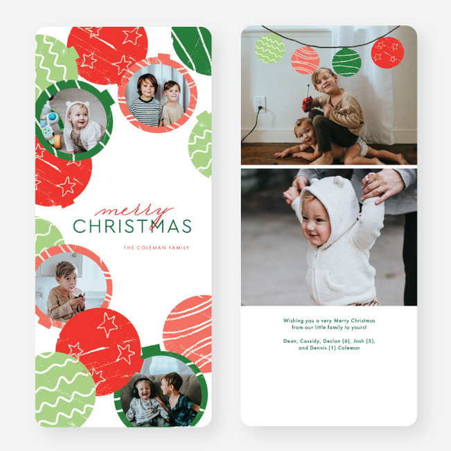 Stamped Ornaments Christmas Cards - Multi