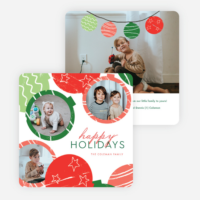 Stamped Ornaments Holiday Cards and Invitations - Multi