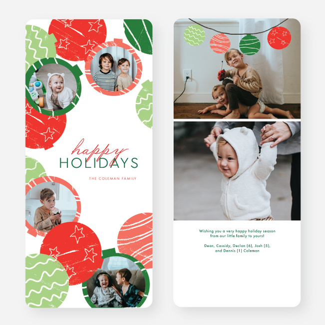 Stamped Ornaments Holiday Cards and Invitations - Multi