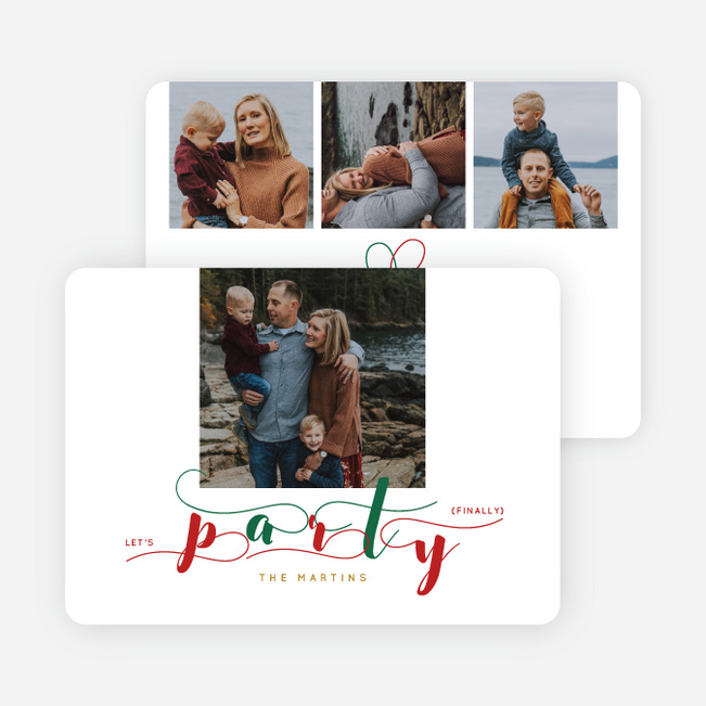 Festive Party Holiday Cards and Invitations - Multi