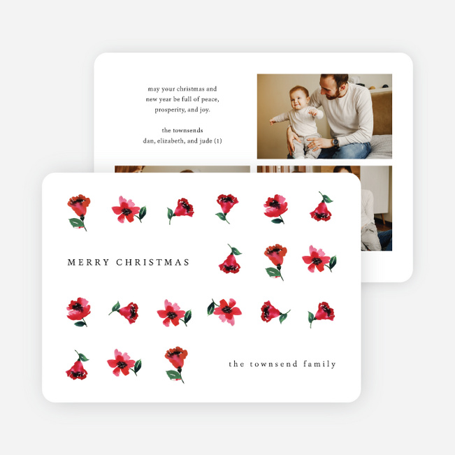 Flower Gathering Christmas Cards - White