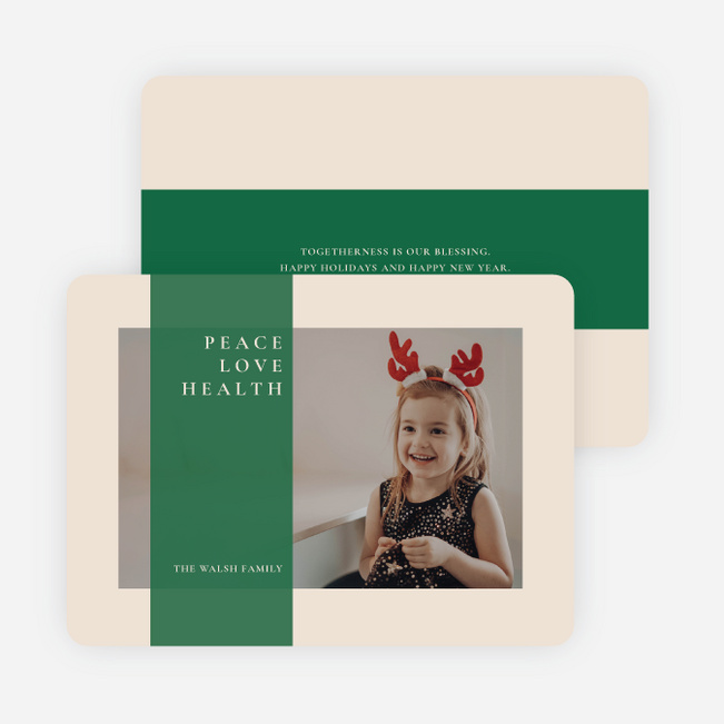 Minimal Banner Holiday Cards and Invitations - Green