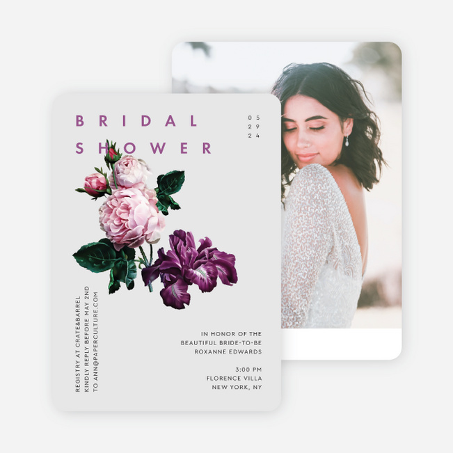 Editorial Floral Bridal Shower Invitations - Multi