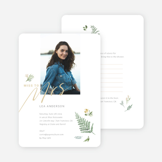 Fresh Look Bridal Shower Invitations - Green