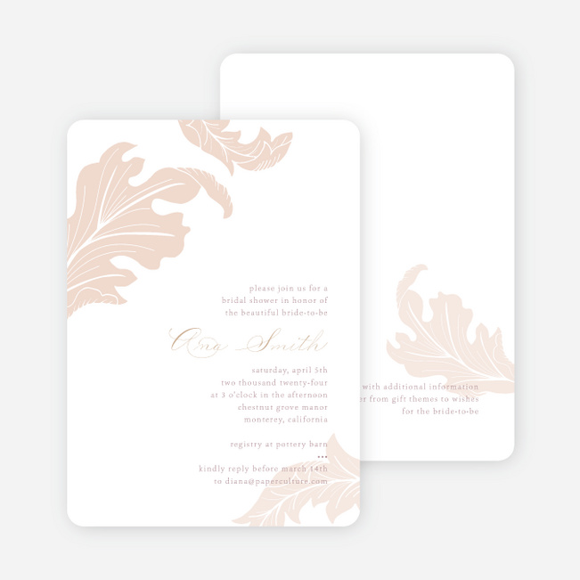 Natural Watermark Bridal Shower Invitations - Beige