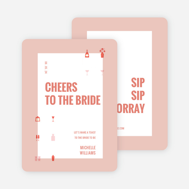 Sip Sip Hooray Bridal Shower Invitations - Red