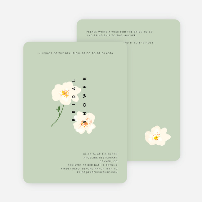 So Charming Bridal Shower Invitations - Green