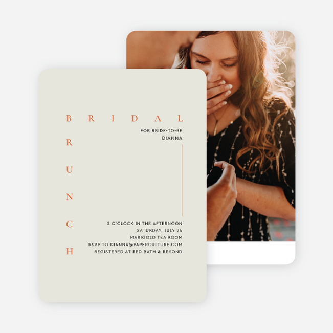 Square Wordplay Bridal Shower Invitations - Orange