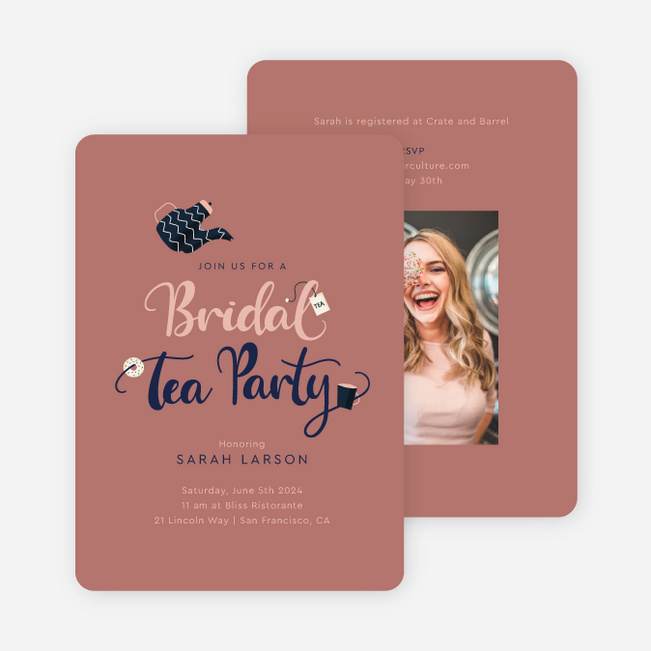 Tea Party Fun Bridal Shower Invitations - Multi