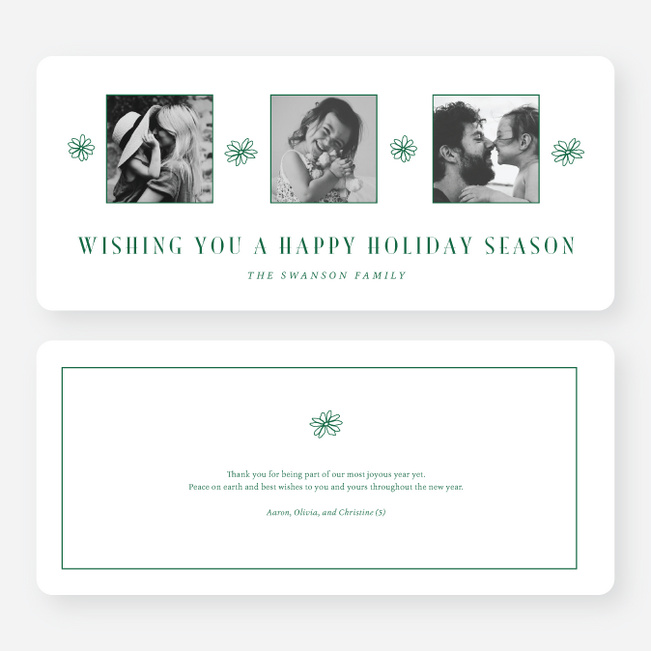 Happy Wishes Holiday Cards and Invitations - Green