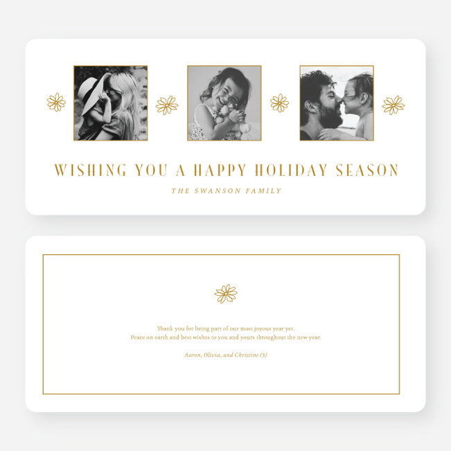 Happy Wishes Holiday Cards and Invitations - Yellow