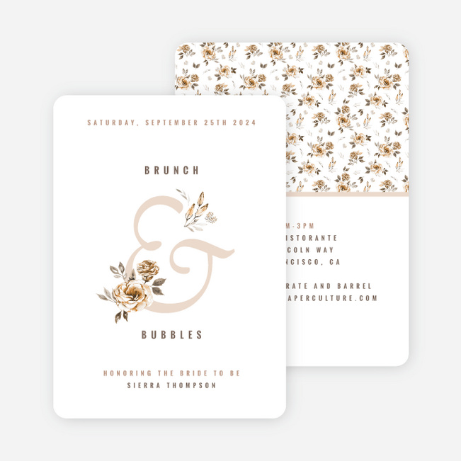 Retro Motif Bridal Shower Invitations - Brown