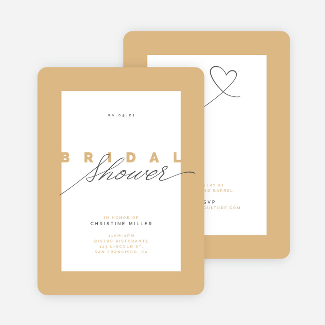 Sweet Script Bridal Shower Invitations Paper Culture