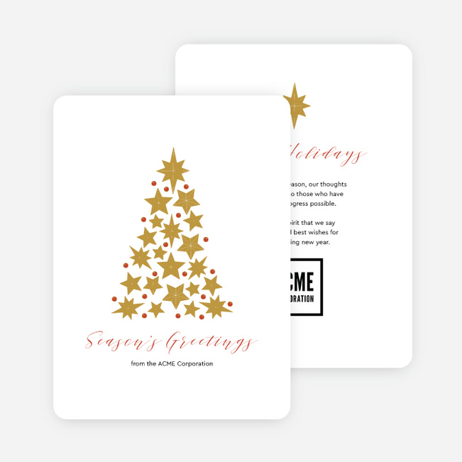 Tree Assemblage Corporate Holiday Cards & Corporate Christmas Cards - Multi