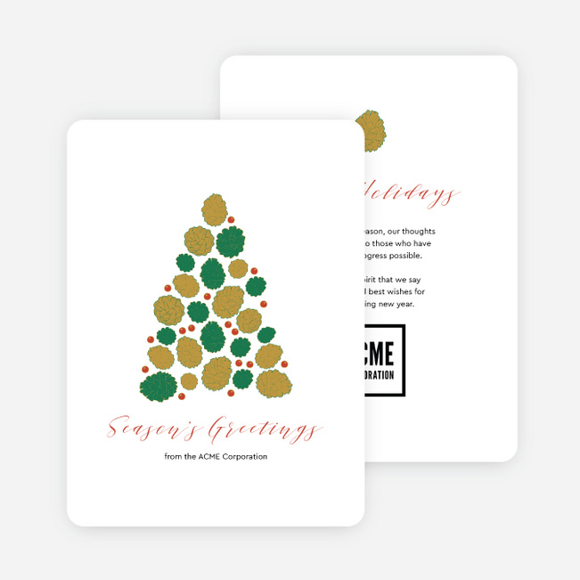 Tree Assemblage Corporate Holiday Cards & Corporate Christmas Cards - Multi